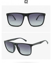 Square Fashion TR90 sunglasses men polarized lenses outdoor riding driving tide sunglasses - Sand Black Grey C2 - C91906CT5NS...