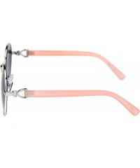 Round Womens Vintage Round Fashion Sunglasses Classy Chic Design UV 400 - Silver Pink (Smoke) - CD18A2G68TA $10.30