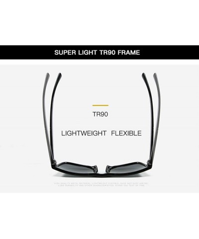 Square Fashion TR90 sunglasses men polarized lenses outdoor riding driving tide sunglasses - Sand Black Grey C2 - C91906CT5NS...