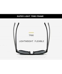 Square Fashion TR90 sunglasses men polarized lenses outdoor riding driving tide sunglasses - Sand Black Grey C2 - C91906CT5NS...
