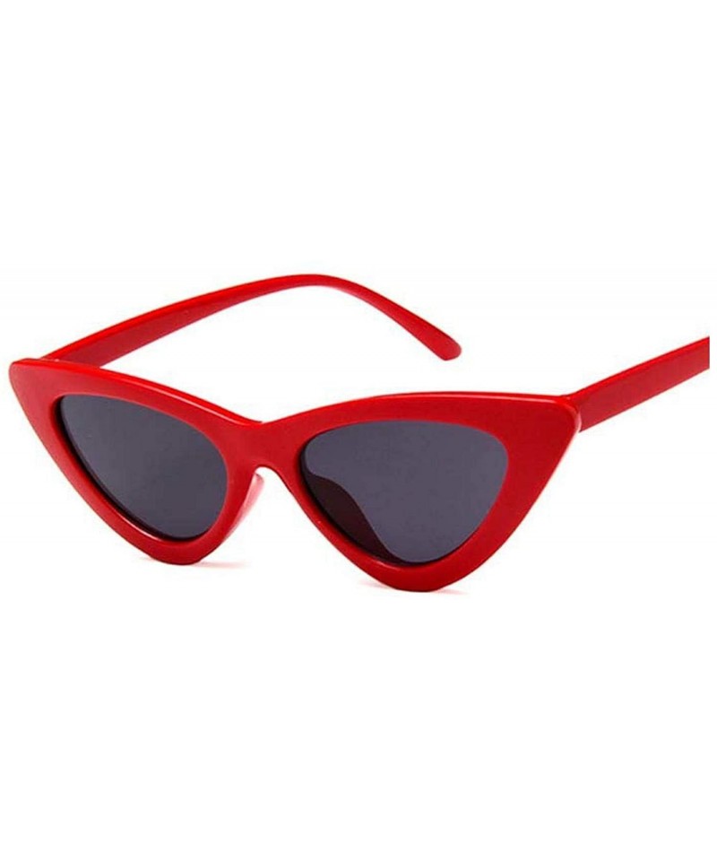 Shield Cat Eye Women Sunglasses Fashion Luxury Brand Designer Lady Female Mirror Points Sun Glasses - Red Gray - CR198ZS96EU ...