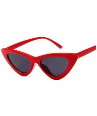 Shield Cat Eye Women Sunglasses Fashion Luxury Brand Designer Lady Female Mirror Points Sun Glasses - Red Gray - CR198ZS96EU ...