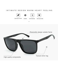 Square Fashion TR90 sunglasses men polarized lenses outdoor riding driving tide sunglasses - Sand Black Grey C2 - C91906CT5NS...