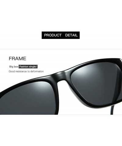 Square Fashion TR90 sunglasses men polarized lenses outdoor riding driving tide sunglasses - Sand Black Grey C2 - C91906CT5NS...