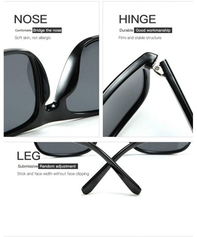 Square Fashion TR90 sunglasses men polarized lenses outdoor riding driving tide sunglasses - Sand Black Grey C2 - C91906CT5NS...