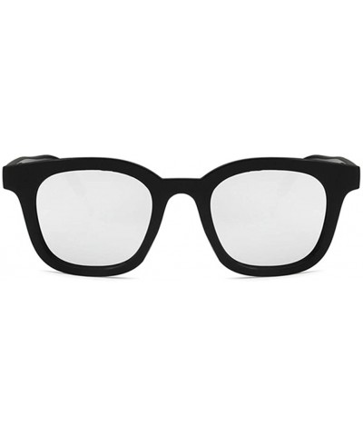Square Unisex Sunglasses Fashion Bright Black Grey Drive Holiday Square Non-Polarized UV400 - Bright Black White Mercury - CI...