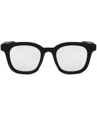 Square Unisex Sunglasses Fashion Bright Black Grey Drive Holiday Square Non-Polarized UV400 - Bright Black White Mercury - CI...