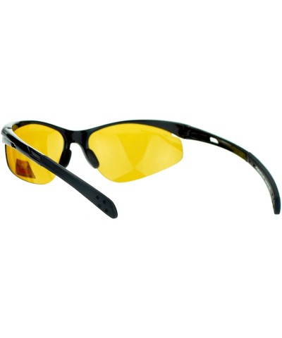 Sport Mens Driving Plus Polarized Lens Sunglasses Half Rim Sports Shades - Black - CN186GIT0M9 $13.69