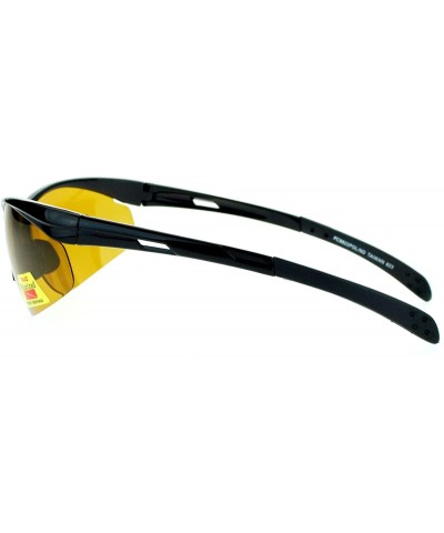 Sport Mens Driving Plus Polarized Lens Sunglasses Half Rim Sports Shades - Black - CN186GIT0M9 $13.69