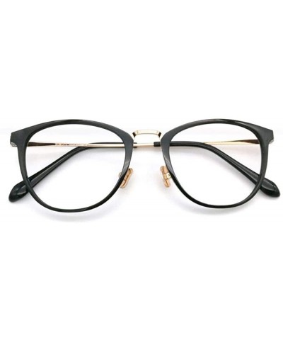 Square Women's Cat's Eye Ultra-light Full Frame Glasses Frame - Retro Metal Square Frame - Black Gold - CU18AKGD7XC $89.55