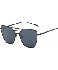 Oversized Metal Luxury Vintage Coated Mirror Sunglasses Women Brand Designer Fashion Retro Sun Glasses Uv400 Oculos - CB197A2...