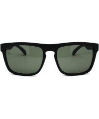 Rectangular Mens Tempered Glass Lens Matte Black Rectangular Keyhole Horn Rim Sunglasses - CE18A6LMO63 $8.25