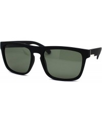 Rectangular Mens Tempered Glass Lens Matte Black Rectangular Keyhole Horn Rim Sunglasses - CE18A6LMO63 $8.25