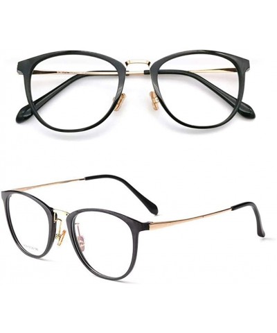 Square Women's Cat's Eye Ultra-light Full Frame Glasses Frame - Retro Metal Square Frame - Black Gold - CU18AKGD7XC $89.55