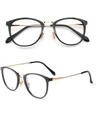 Square Women's Cat's Eye Ultra-light Full Frame Glasses Frame - Retro Metal Square Frame - Black Gold - CU18AKGD7XC $89.55
