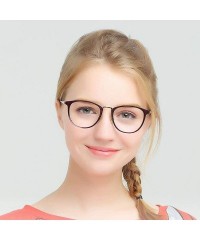 Square Women's Cat's Eye Ultra-light Full Frame Glasses Frame - Retro Metal Square Frame - Black Gold - CU18AKGD7XC $89.55