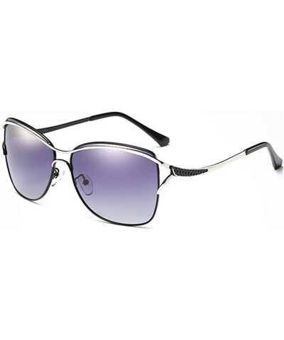 Semi-rimless Fashion Retro Biker Oversized Polarized Sunglasses for Women 0215 - Black - CC18ZUKDH6X $26.46