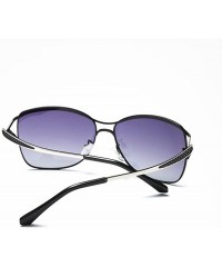 Semi-rimless Fashion Retro Biker Oversized Polarized Sunglasses for Women 0215 - Black - CC18ZUKDH6X $15.95