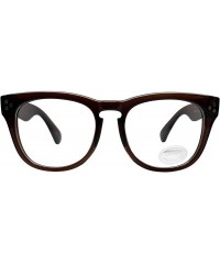 Square Classic Round Horn Rimmed Eye Glasses Clear Lens Oval Non Prescription Frame - Brown 9294 - CP183NOQSZC $11.04