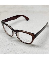 Square Classic Round Horn Rimmed Eye Glasses Clear Lens Oval Non Prescription Frame - Brown 9294 - CP183NOQSZC $11.04