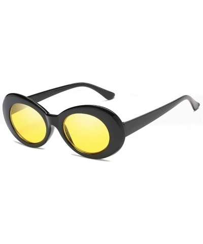 Oval Clout Goggles Kurt Cobain Sunglasses Retro Oval Thick Frame Womens Sunglasses - C7 - CY18TMTQDW2 $7.85