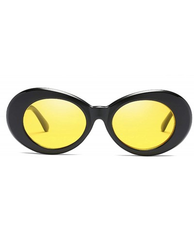 Oval Clout Goggles Kurt Cobain Sunglasses Retro Oval Thick Frame Womens Sunglasses - C7 - CY18TMTQDW2 $7.85
