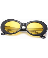 Oval Clout Goggles Kurt Cobain Sunglasses Retro Oval Thick Frame Womens Sunglasses - C7 - CY18TMTQDW2 $7.85