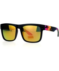 Wayfarer Mirrored Lens Digital Camo Rectangular Sport Horn Rim Sunglasses - Rusta - CP12EDWW983 $11.57