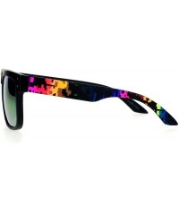 Wayfarer Mirrored Lens Digital Camo Rectangular Sport Horn Rim Sunglasses - Rusta - CP12EDWW983 $11.57