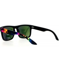 Wayfarer Mirrored Lens Digital Camo Rectangular Sport Horn Rim Sunglasses - Rusta - CP12EDWW983 $11.57