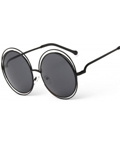 Oversized Oversized lens Mirror Sunglasses Women Brand Designer Metal Frame Lady Sun Glasses - 7-gold-red - CQ18W6I9O0N $20.91