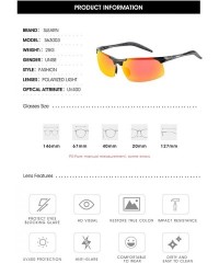 Semi-rimless Driving Polarized Sunglasses for Men Stylish HD Lens Unbreakable Al-Mg Metal Frame SL0N001 - Red - CC18HEHL4YY $...