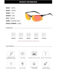 Semi-rimless Driving Polarized Sunglasses for Men Stylish HD Lens Unbreakable Al-Mg Metal Frame SL0N001 - Red - CC18HEHL4YY $...