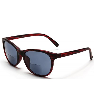 Square Bifocal Reading Sunglasses Fashion Readers Sun Glasses for Men and Women - Burgundy - C512EDR9WKL $26.94