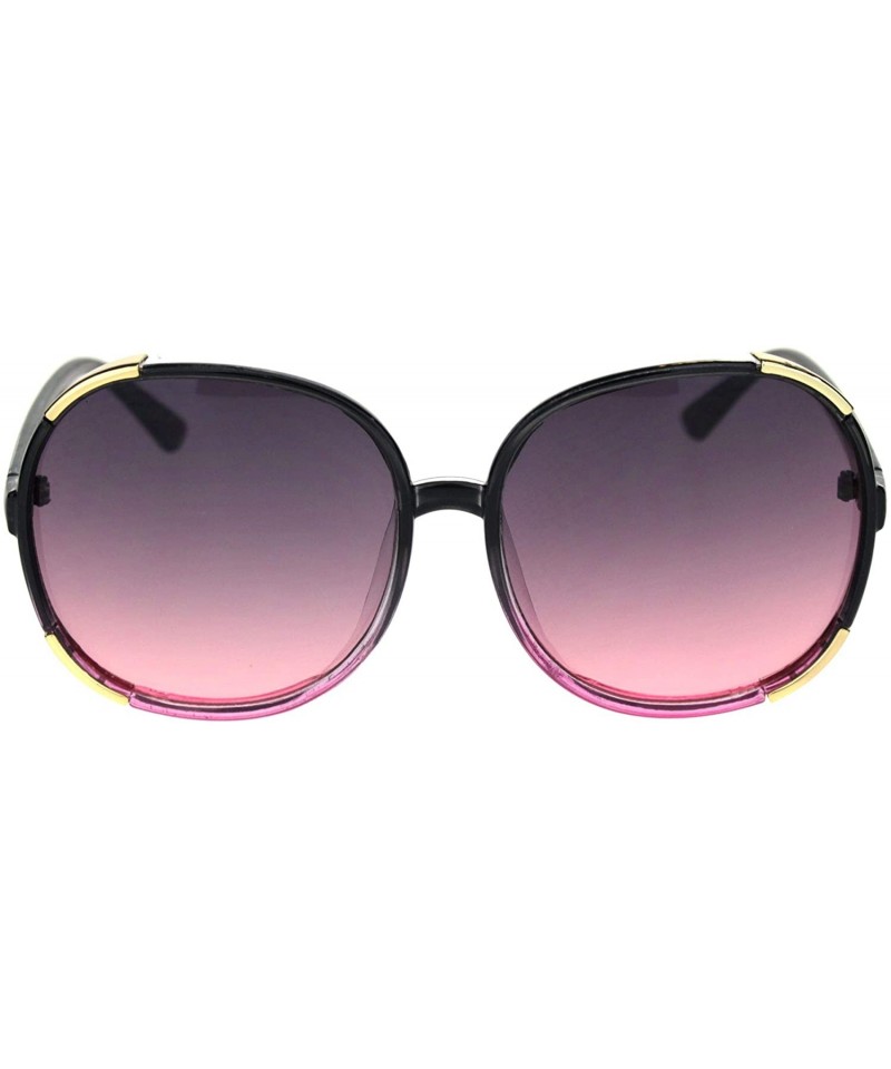 Butterfly Womens Luxury Mod Stylish Snazzy Round Butterfly Sunglasses - Slate Pink Black Pink - CH18R20U40I $15.28