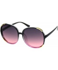 Butterfly Womens Luxury Mod Stylish Snazzy Round Butterfly Sunglasses - Slate Pink Black Pink - CH18R20U40I $15.28