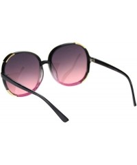 Butterfly Womens Luxury Mod Stylish Snazzy Round Butterfly Sunglasses - Slate Pink Black Pink - CH18R20U40I $15.28