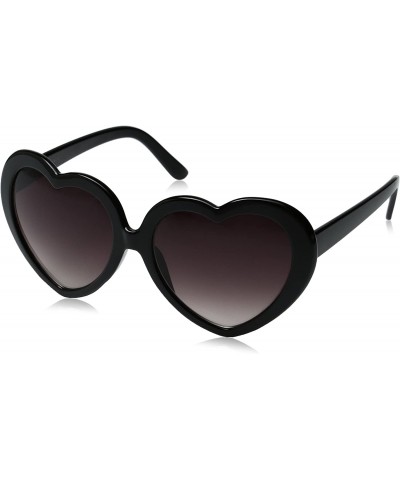 Oversized Large Oversized Womens Heart Shaped Sunglasses Cute Love Fashion Eyewear - Black - CV116KFQS0R $10.58
