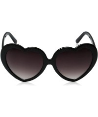 Oversized Large Oversized Womens Heart Shaped Sunglasses Cute Love Fashion Eyewear - Black - CV116KFQS0R $10.58
