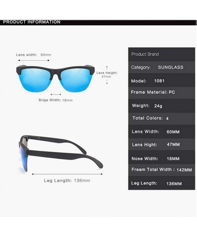 Sport Men New Polarized Sunglasses Classic Semi Rimless Sun Glasses Women Mirror Lens Driving Sport Goggle UV400 - CL199QCDD3...