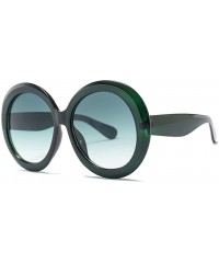 Round Round Sunglasses Women 2018 Vintage Black Green Oversized Frames Mirror - 2 - CA18WXSDQ77 $18.53