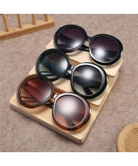 Round Round Sunglasses Women 2018 Vintage Black Green Oversized Frames Mirror - 2 - CA18WXSDQ77 $18.53