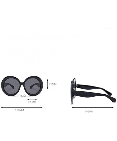 Round Round Sunglasses Women 2018 Vintage Black Green Oversized Frames Mirror - 2 - CA18WXSDQ77 $18.53