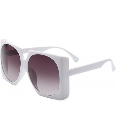 Square Square Sunglasses Women Retro Brand Designer Oversized - White-gradient Black - C81899O2YZ8 $13.11