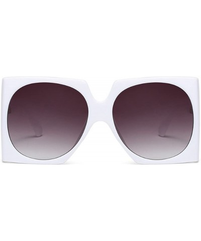 Square Square Sunglasses Women Retro Brand Designer Oversized - White-gradient Black - C81899O2YZ8 $13.11