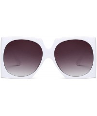 Square Square Sunglasses Women Retro Brand Designer Oversized - White-gradient Black - C81899O2YZ8 $13.11