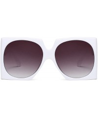 Square Square Sunglasses Women Retro Brand Designer Oversized - White-gradient Black - C81899O2YZ8 $13.11