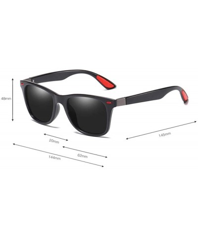 Rectangular Polarized Sunglasses Driving Photosensitive Glasses 100% UV protection - Tea/Yellow - CG18SUHXHQD $19.72