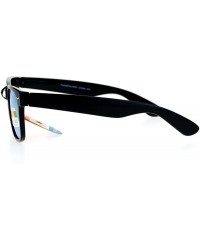 Wayfarer Mirrored Mirror Polarized Lens Horned Sunglasses - Black Yellow - C912DGGLEHJ $14.62