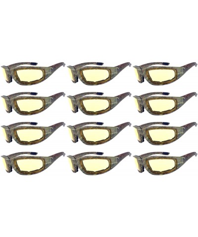 Sport 12 Pieces Per Case Wholesale Lot Motorcycle CAMO Padded Foam Sport Glasses - 12-moto-camo1-hd - C518CWT2SR4 $45.03